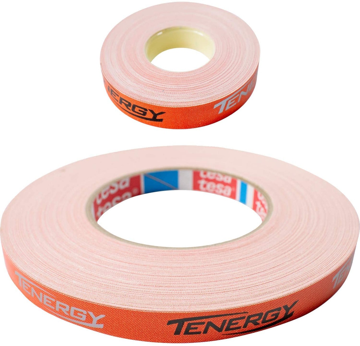 Side Tape Tenergy Orange 12mm: View of Small and Big Rolls